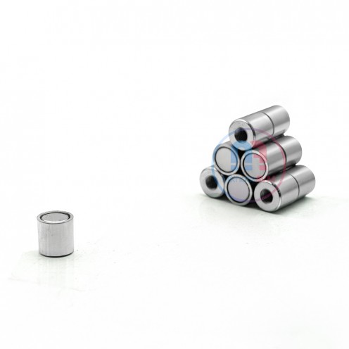 10x10 mm Female Threaded Pot Magnet – M5x5, N35 Grade Cylindrical Neodymium Magnet 10x10 mm Female Threaded Pot Magnet – M5x5, N35 Grade Cylindrical Neodymium Magnet