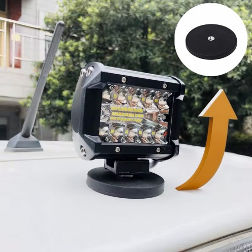 Ø88 mm Kauçuk Kaplı Neodimyum Mıknatıs – Araç Üstü LED Lamba Montaj Braketi