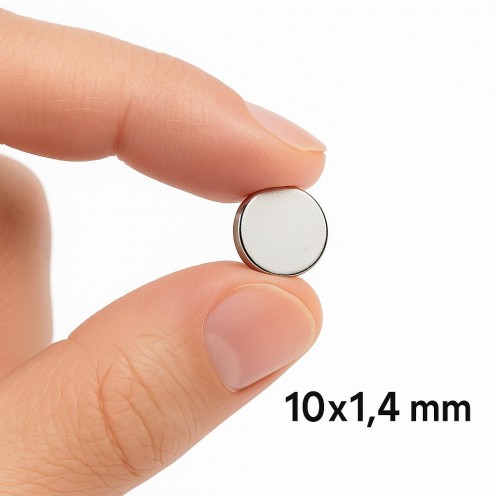 Ø10X1,4 mm N35 Neodyum Mıknatıs (Çap 10 mm x Kalınlık 1,4 mm)