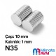Ø10x1 mm N35 Yuvarlak Neodyum Mıknatıs Ø10x1 mm N35 Yuvarlak Neodyum Mıknatıs