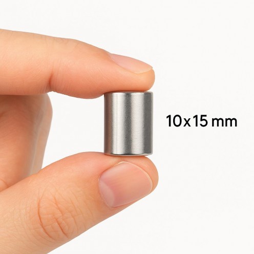 Ø10X15 mm N35 Neodyum Silindirik Mıknatıs (Çap 10 mm x Kalınlık 15 mm)