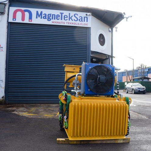 1100x1100x500 mm Oil Cooled Electromagnetic Plate Magnet – 17 kW High Power