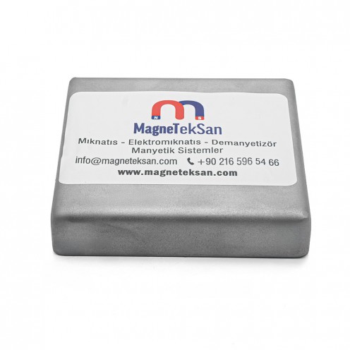 110x110x20 mm Paslanmaz Kaplı Ferrit Blok Mıknatıs | Kare Tip Güçlü Manyetik Ayırıcı