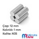 Ø12x1 mm Yuvarlak Disk Neodyum Mıknatıs Ø12x1 mm Yuvarlak Disk Neodyum Mıknatıs