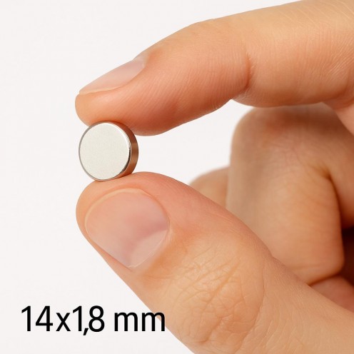 Ø14X1,8 mm N35 Neodyum Mıknatıs (Çap 14 mm x Kalınlık 1,8 mm)