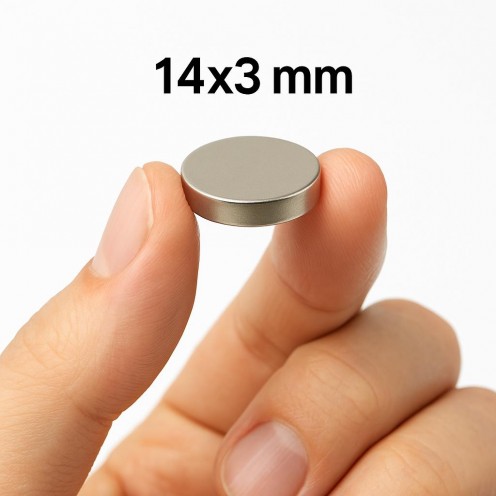 Ø14X3 mm N35 Neodyum Mıknatıs (Çap 14 mm x Kalınlık 3 mm)