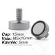 15x5 mm M5x10 Male Threaded Neodymium Pot Magnet