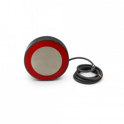 Ø190×35 mm 24V DC Electromagnet – M12 Threaded, Top Cable Exit, Black Coated, 50% Duty Cycle Industrial Holding Magnet