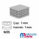 Ø1x1 mm Neodyum Mıknatıs - Çap: 1 mm, Kalınlık: 1 mm
