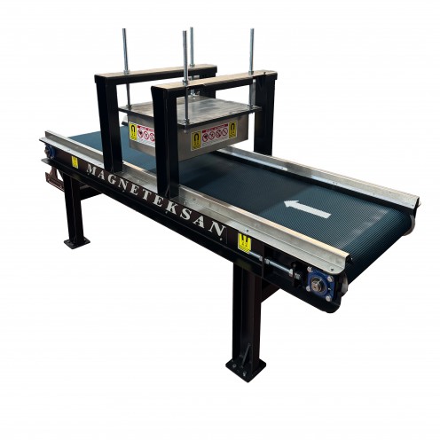 2000x600x900 mm Konveyör Hat Üzeri Askı Tipi Plaka Mıknatıs ve Tamburlu Manyetik Seperatör – Yüksek Verimli Metal Ayırıcı