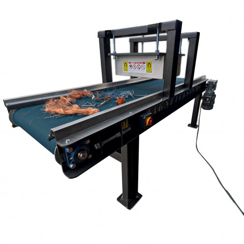 2000x600x900 mm Konveyör Hat Üzeri Askı Tipi Plaka Mıknatıs ve Tamburlu Manyetik Seperatör – Yüksek Verimli Metal Ayırıcı