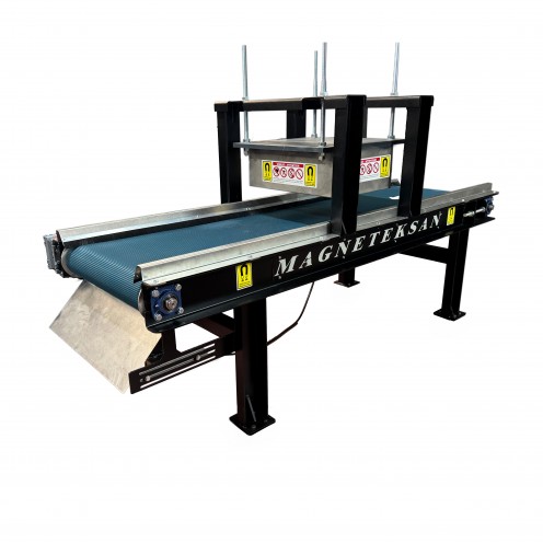 2000x600x900 mm Konveyör Hat Üzeri Askı Tipi Plaka Mıknatıs ve Tamburlu Manyetik Seperatör – Yüksek Verimli Metal Ayırıcı