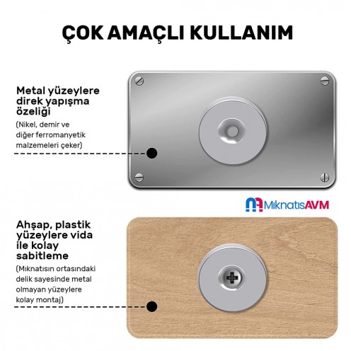 Ø20x10/5,5x10 mm Havşa Delikli Neodyum Mıknatıs