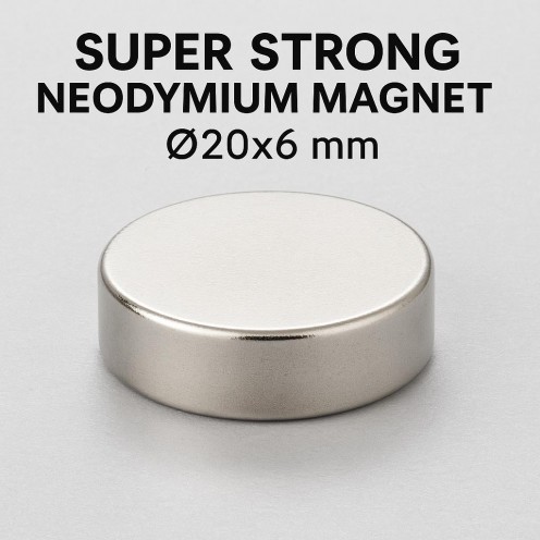Ø20X6 mm N35 Neodyum Mıknatıs (Çap 20 mm x Kalınlık 6 mm)