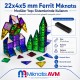 22x4x5 mm Y35 Ferrit Mıknatıs - 3 Boyutlu Yazıcı, Buzdolabı Magneti, Hediyelik Eşya
