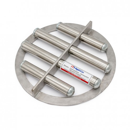 Ø250 mm 4 Bar Neodymium Magnetic Grate for Plastic Raw Material Scrap