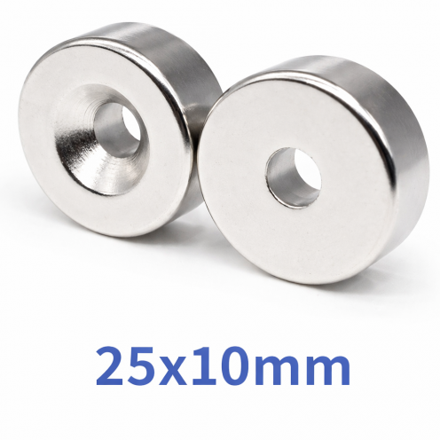 Ø25x10/5,5x10mm Havşa Delikli Neodyum Mıknatıs