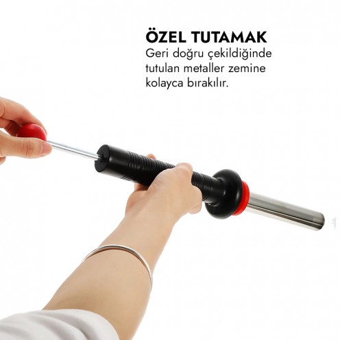 Ø25x300 mm Kolay Temizlenebilir - Kolay Bıraktırmalı Çubuk Mıknatıs