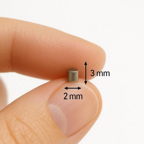 Ø2x3 mm Neodyum Mıknatıs N35 Nikel Yuvarlak Neodyum Mıknatıs