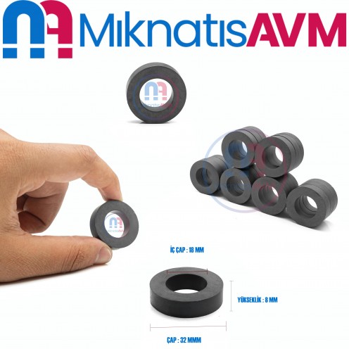 32x18x8 mm Y35 Ring Ferrite Magnet 32x18x8 mm Y35 Ring Ferrite Magnet