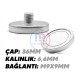36x6.6 mm Neodymium Pot Magnet with M9x9 Male Thread – Strong Magnetic Grip, Compact Design, Industrial Quality