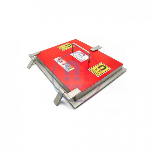 380x310x42 mm Menteşeli Tip Plaka Mıknatıs – Yüksek Gauss Gücünde Metal Ayırıcı 380x310x42 mm Menteşeli Tip Plaka Mıknatıs – Yüksek Gauss Gücünde Metal Ayırıcı