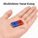 40x20x5mm Yanal (Boyuna) Kutup Neodyum Mıknatıs