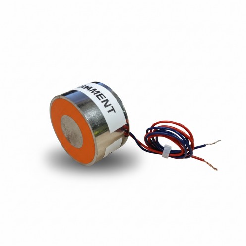 Ø42×25 mm 24V Daimi Mıknatıslı Elektromıknatıs – M5 Bağlantılı, Yandan Kablo Çıkışlı, %50 Çalışma, Güçlü Tutma ve Endüstriyel Kullanım için