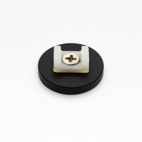 Ø43mm Kauçuk Pot Mıknatıs M6 - Beyaz Vidalı Kroşe Bağlantılı