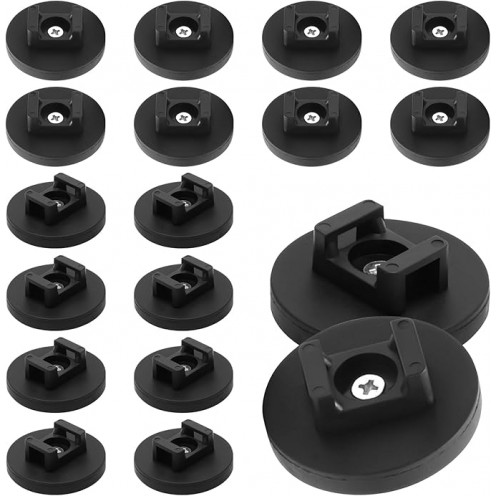 Ø43mm Kauçuk Pot Mıknatıs M6 - Siyah Vidalı Kroşe Bağlantılı