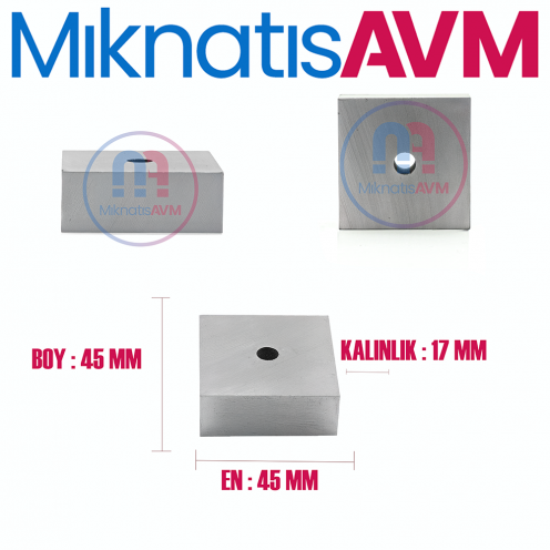 45x45x17-Ø7.5 mm AlniCo Magnet