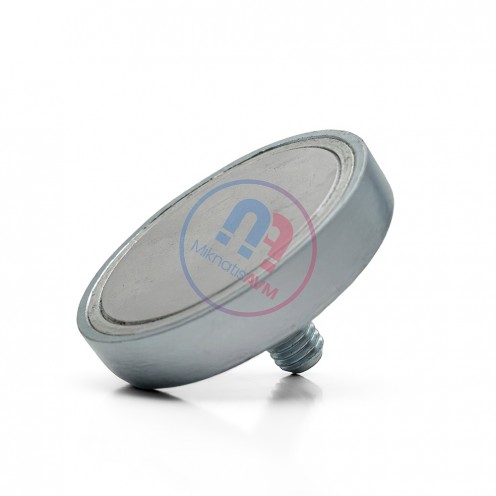 48x10 mm M8x8 N35 Male Threaded Neodymium Pot Magnet 48x10 mm M8x8 N35 Male Threaded Neodymium Pot Magnet