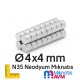 4x4 mm N35 Neodyum Mıknatıs (Çap 4 mm, Kalınlık 4 mm) 4x4 mm N35 Neodyum Mıknatıs (Çap 4 mm, Kalınlık 4 mm)