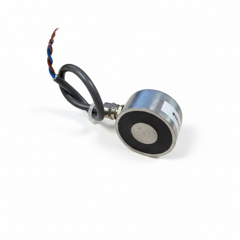 Ø50×27 mm Elektromıknatıs – 24V %100 / 48V %50 Çalışma, Yüksek Tutma Gücü, Endüstriyel ve Test Sistemleri için
