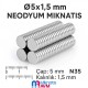 Ø5x1,5 mm Neodyum Mıknatıs Ø5x1,5 mm Neodyum Mıknatıs