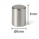 Ø5x8 mm N35 Neodyum Silindirik Mıknatıs Ø5x8 mm N35 Neodyum Silindirik Mıknatıs