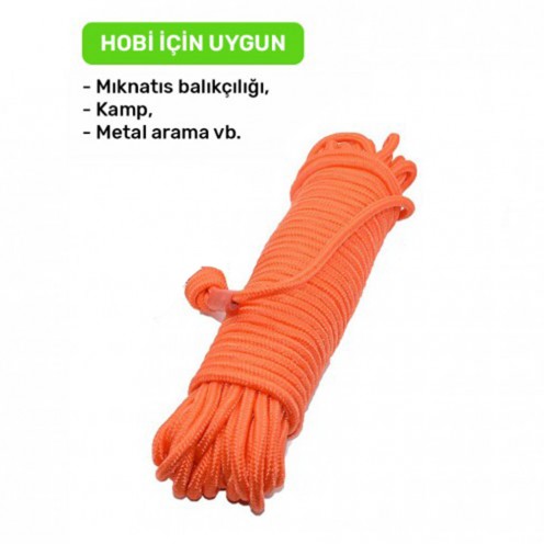 Orange Rope with Carabiner – Compatible with Fishing Magnets (Ø48–Ø70 mm)