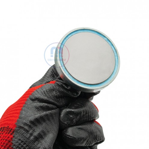 Ø60 mm Dişi Bağlantılı - İçten Dişli Pot Mıknatıs - 100 kg Çekim Gücü - Özel Üretim