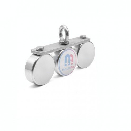 Ø60 mm Magnet Fishing, 3lü Efsane Deniz Mıknatısı - 600 kg Taşıma Gücü