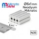 6x1 mm Neodyum Mıknatıs Ø6x1 mm Neodyum Mıknatıs