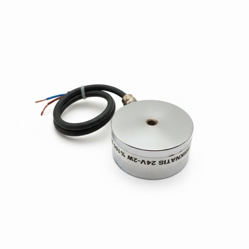 Ø70x33 mm 24V Elektromıknatıs – M8 Bağlantılı, Yandan Kablo Çıkışlı, %100 Çalışma, Güçlü Endüstriyel Tutma Tipi