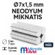 Ø7x1,5 mm Neodyum Mıknatıs - Yuvarlak Disk Mıknatıs Ø7x1,5 mm Neodyum Mıknatıs - Yuvarlak Disk Mıknatıs