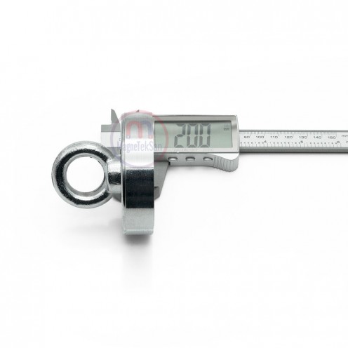Ø80 mm Fishing Magnet - Kancalı Kurtarma Mıknatısı - Neodyum Deniz Mıknatısı - Halkalı Mıknatıs - Karabina -25 Metre 6mm Fosforlu Halat Set 