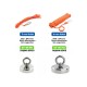 Ø80 mm Fishing Magnet - Rescue Magnet with Hook - Neodymium Marine Magnet - Ring Magnet - Carabiner - 25 Meter 6mm Phosphorescent Rope Set 