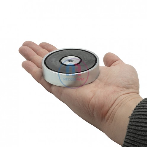 Ø80 mm M8 Dişi Bağlantılı Ferrit Pot Mıknatıs