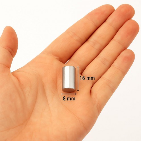 Ø8x16 mm N35 Neodyum Silindirik Mıknatıs (Çap 8 mm x Kalınlık 16 mm)