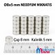 8x5 mm N52 Neodyum Mıknatıs 8x5 mm N52 Neodyum Mıknatıs