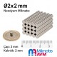 Diameter 2 mm x Thickness 2 mm Neodymium Magnet