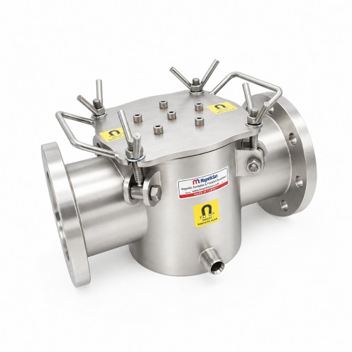 DN100 Magnetic Filter - 6 Bar - Food Safe - Stainless - 10,000 Gauss Power