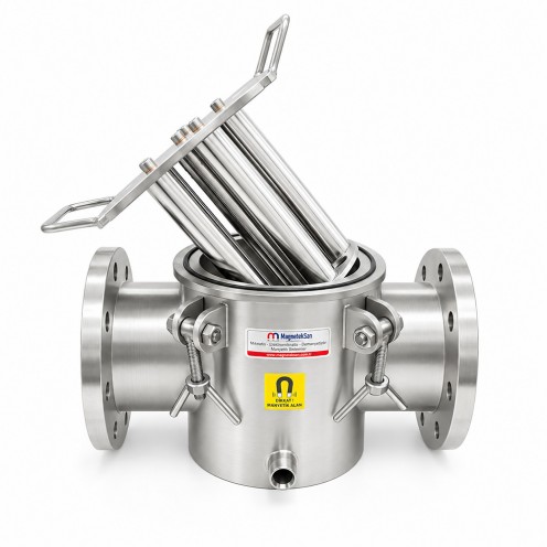 DN100 Magnetic Filter - 6 Bar - Food Safe - Stainless - 10,000 Gauss Power